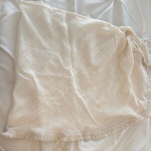 Light Neutral Fringe-Trim Sarong